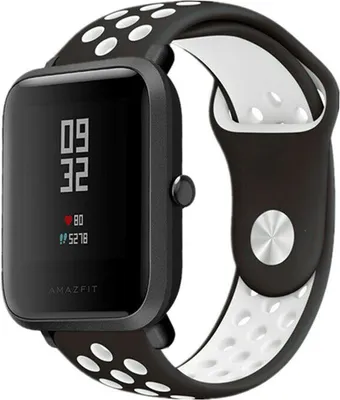 Produktbild von Strap-it Xiaomi Amazfit Bip Sportarmband (Schwarz/Weiß)