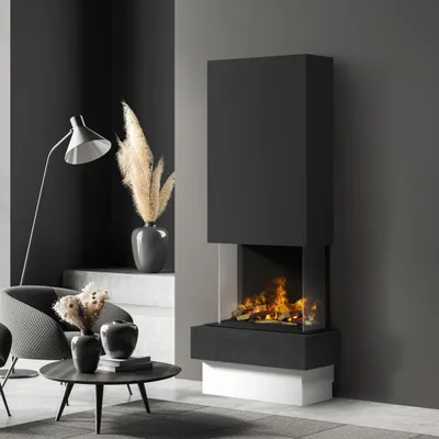 Produktbild von muenkel design Garda [Elektrokamin Opti-myst]: Nero (Schiefer schwarz) - schwarz-grau
