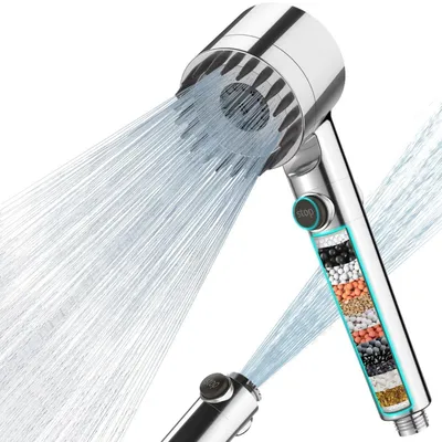 Productafbeelding van Handspuit met 15-laags filter en 1,5 meter slang, 4 straalpatronen, hoge druk, zilverkleurig
