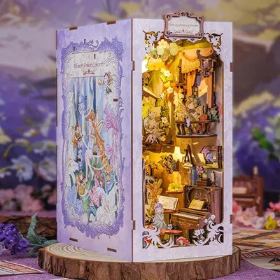 Produktbild von DIY Book Nook Konzert der Waldblumen - 3D-Puzzle - 272 Teile - Miniaturhaus - mit LED