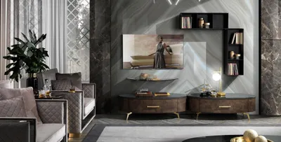 Produktbild von Wohnzimmer Regal Garnitur 4tlg. Design Wohnwand Schrank RTV Side Low Board