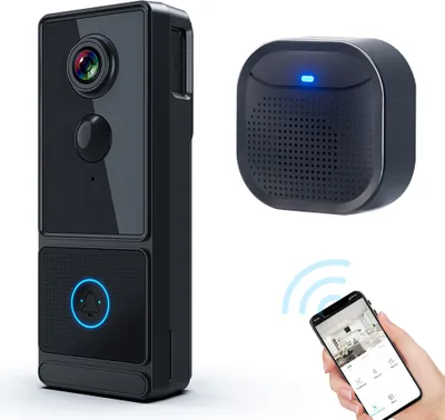 Produktbild von Intelligente Video-Tuerklingelkamera, kabellos, mit Klingelton, intelligente KI, Menschenerkennung, 2,4 G WLAN, 2-Wege-Audio, 1080P HD-Nachtsicht, Cloud-Speicher, IP65 wasserdicht, App-Fernbedienung, intelligente Sicherheits-Tuerklingelkamera