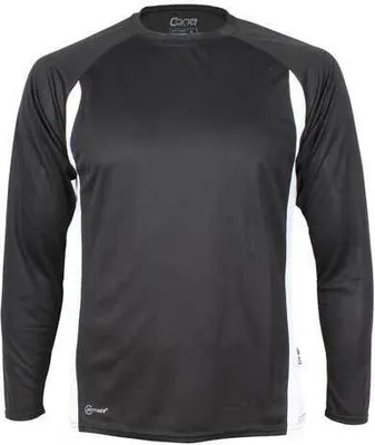 Immagine prodotto di CONA SPORTS CS03 | Maglietta Racer Training / Sport a maniche lunghe - Colore: Nero/Bianco - Taglia: XXL