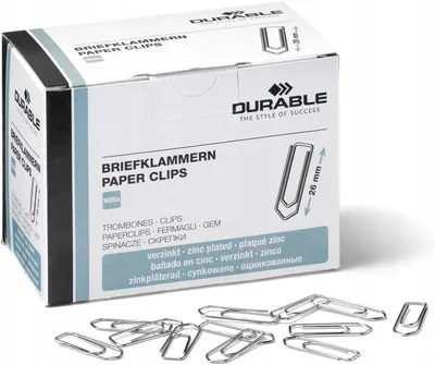 Obrázek produktu pro Durable Kancelářské sponky organizérní 26 mm 1000 ks