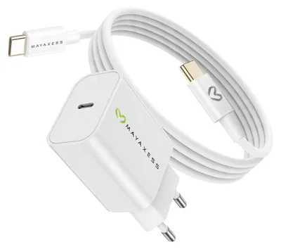 Immagine prodotto di Mayaxess, alimentatore da 20 W per Galaxy S22 + cavo USB-C da 1 m, bianco