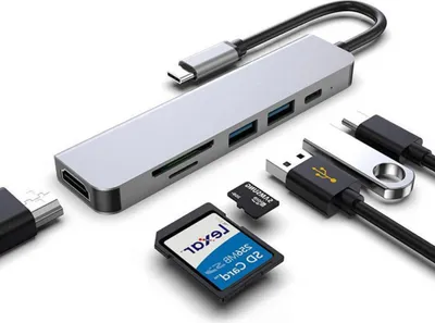 Produktbild von MMOBIEL MMOBIEL 6 in 1 USB-C-Hub für MacBook Pro -Air Type USB-C - Thunderbolt 3 4K 60HZ