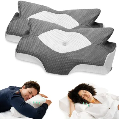 Memory Foam Kissenbezug, Cervical Contour, Weiß, 1 Stück