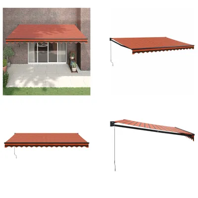 Immagine prodotto di vidaXL Tenda da sole retrattile arancione e marrone 4,5x3 m in tessuto e alluminio - Tenda da sole retrattile - Tenda da sole - Tenda da sole - Tenda da sole a bracci pieghevoli