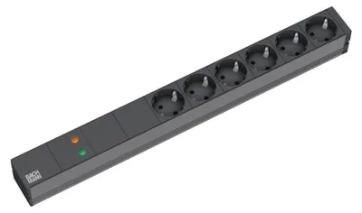 Produktbild von BACHMANN 19" Steckdosenleiste 6-fach mit GVS ohne Schalter, schwarz