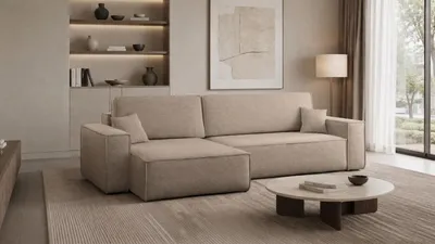 Produktbild von Kaiser Möbel Ecksofa mit schlaffunktion und bettkasten, Eckcouch Best XL stoff Verita Warmbeige Links