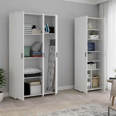 Image de Brumano - Armoire Multifonction, 177x190h cm Blanc, Modulable