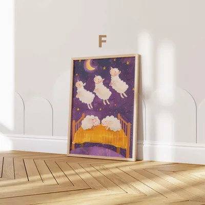 Produktbild von Mädchen Kinderzimmer Poster · Geschenkidee · Märchenhafte Illustration mit Einhorn und Katzen · Kinderzimmer Deko · Dekoprint ohne Rahmen · Motiv F · 20 × 25 cm