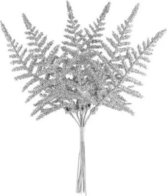 Produktbild von Zweig MagicHome Weihnachten, Farn, silber, 19 cm