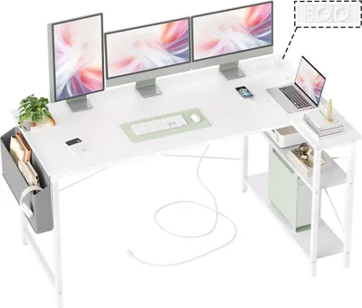 Produktbild von Gaming Schreibtisch L-Form 140x70 cm mit Steckdosen
