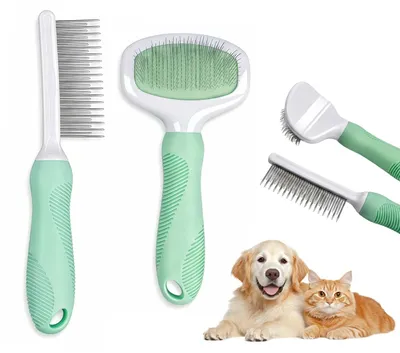 Produktbild von Bürstenset für Katzen und Hunde, zum Entwirren und Entfernen von Verfilzungen