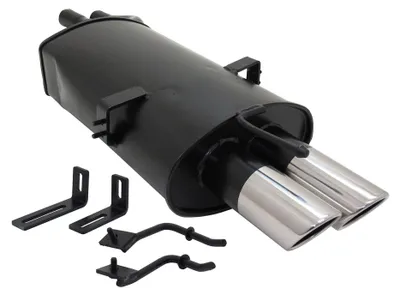 Image de Échappement sport Novus BMW E46 320 325 330 Silencieux arrière 2x76 en acier inoxydable