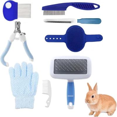 Produktbild von Tiereflege Set 8-teilig, für Kaninchen, Nagelknipser und Bürsten, für Haustiere