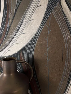 Produktbild von NEWROOM Tapete Gorana Brown Braun Vliestapete - Modern Blätter Linien Germany