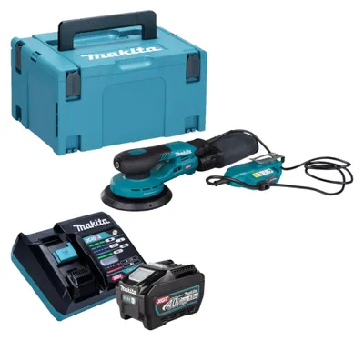 Imagen del producto de Makita BO 002 CGT101 Lijadora rotorbital sin cable 40 V máx. 150 mm 5,0 mm carrera Sin escobillas + 1x batería recargable 5,0 Ah + cargador + Makpac
