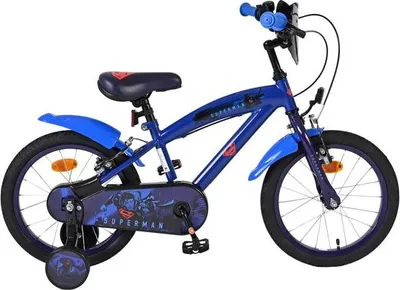 Immagine prodotto di Bicicletta per bambini Superman - Ragazzi - 16 pollici - Blu - Due freni a mano