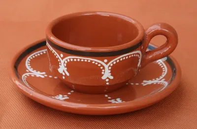Produktbild von KAFFEE TASSEN - ESPRESSO - mediterran mit Teller , Portugal