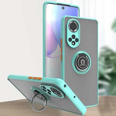 Produktbild von Huawei Nova 9 Hülle, Ring Halter Ständer Matte Transluzent TPU Rahmen Stoßfest Schutzhülle für Huawei Nova 9 Hellblau
