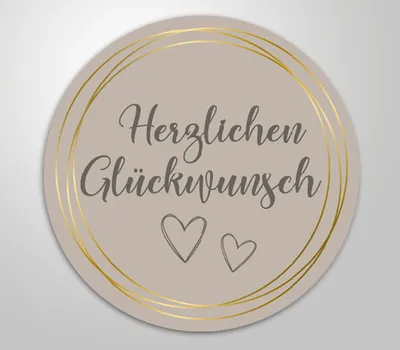 Produktbild von 48x hochwertige Etiketten "Herzlichen Glückwunsch" hohe Klebekraft 4cm Aufkleber