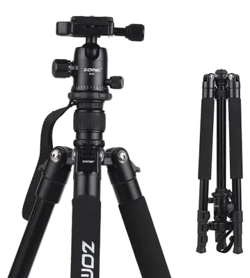 Produktbild von ZOMEI Q555 63inch Leichte Aluminiumlegierung Reise Tragbare Kamera Stativ mit Kugelkopf / Schnellwechselplatte / Tragetasche fuer Canon Nikon Sony DSLR