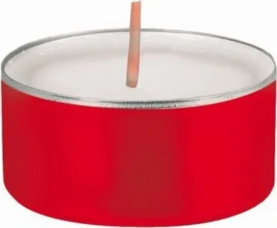 Produktbild von Opferlichte Weiß mit roter Alu-Hülle 17 x Ø 43 mm, 500 Stück