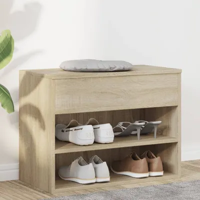 Produktbild von vidaXL Lavica na topánky Sonoma dub 60x30x45 cm odvodený výrobok z dreva