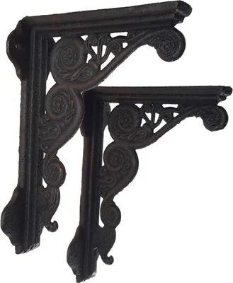 Produktbild von Regalhalter Regalträger Eckwinkel Gusseisen #43748 2er Set