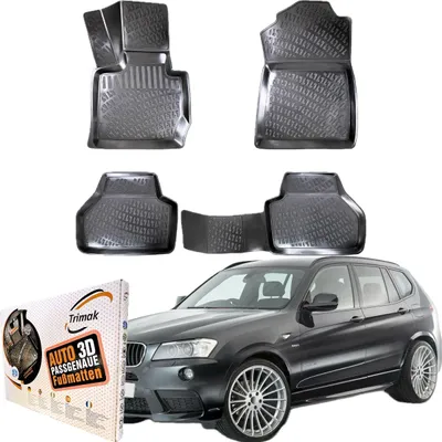 Produktbild von Trimak Autofußmatten kompatibel mit BMW X3 F25 (2010 - 2017) Auto Allwetter Gummimatten
