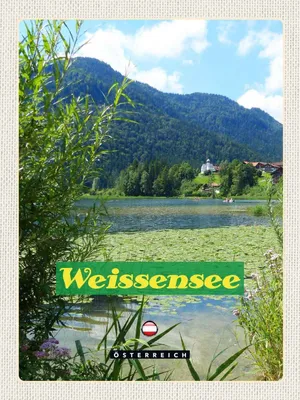 Produktbild von vianmo Holzschild 40x30 cm WeissenseeSee schwimmen Natur Bildmotiv Reisemotiv Outdoor Camping