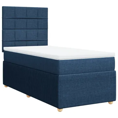 Produktbild von Boxspringbett mit Matratze Blau 90x200 cm Stoff
