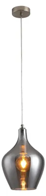Produktbild von Pendelleuchte LA BURBUJA 20169 – Ø22CM Matt Nickel mit rauchigem Glas, 1-flammig E27