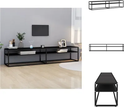 Produktbild von vidaXL TV-Schrank Schwarz 200x40x40,5 cm Hartglas - TV-Möbel