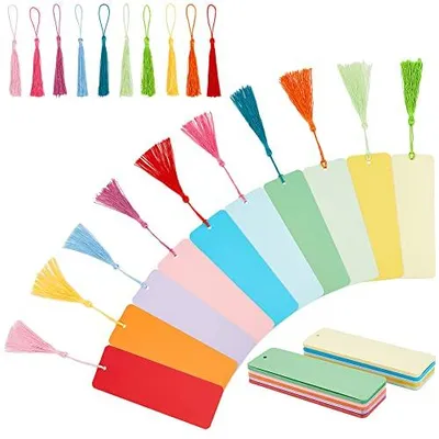 Produktbild von Kraftpapier Lesezeichen Set - 100 Stück in 10 Farben - DIY Gestalten