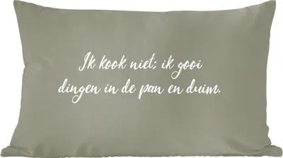 Produktbild von MuchoWow® Zierkissen Sofakissen Wohnzimmer Dekokissen 60x40 cm Sprichwörter - Ich koche nicht - Zitate - Humor - Kochen - Kopfkissen - Polster mit Foto