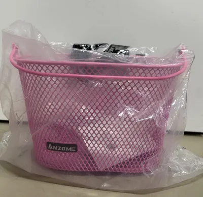 Produktbild von Fahrradkorb für Kinder, Lenkerkorb aus Metall für Mädchen, für Kinderfahrrad, rosa