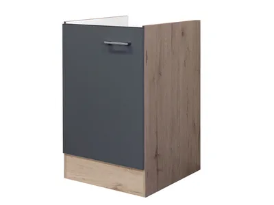 Produktbild von Spülenunterschrank ohne Arbeitsplatte - 50 cm breit - Basaltgrau Matt San Remo Eiche – Morena