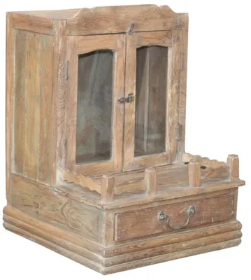 Produktbild von Dekoschränkchen mit Schubfach im Vintage-Design - Modell 1b, Braun, Holz, 65*49*52 cm, Kleine Schränke