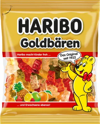 Immagine prodotto di Orsetti d'oro Haribo, orsetti gommosi, gomme alla frutta, in busta, busta, 175 g
