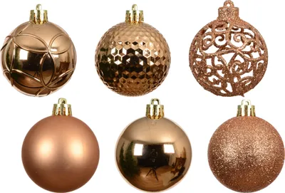 Produktbild von Weihnachtskugeln Kunststoff 6cm Mix 37er Set - Brandy