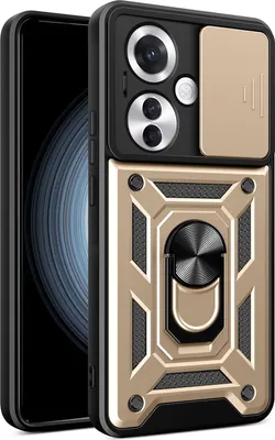 Image de Etui pour Oppo Reno11 F, étui en silicone TPU avec anneau de support, protection de l'appareil photo Or