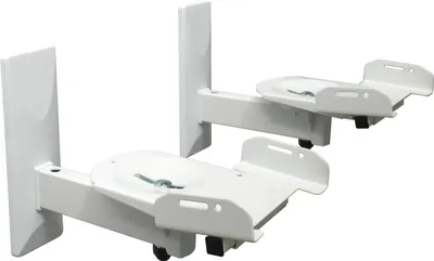 Produktbild von 2 x Universal Lautsprecher Halterung - schwenkbar neigbar drehbar - bis 12 kg - für Boxen Heimkino Studio - weiß Modell: BH5WK