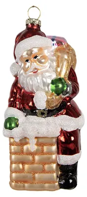 Productafbeelding van Clayre & Eef kerstornament, kerstman, 12 cm, rood, glas