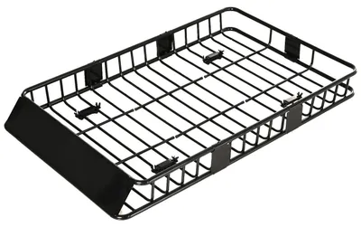 Zdjęcie produktu dla Kosz Dachowy Samochodowy O Regulowanej Długości, Uniwersalny Bagażnik Dachowy, Metalowy Kosz Na Bagaż, Czarny, 162X99X16Cm