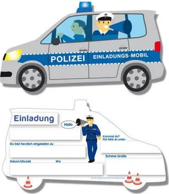 Produktbild von Polizei Einladungskarten ( 6 Stk )