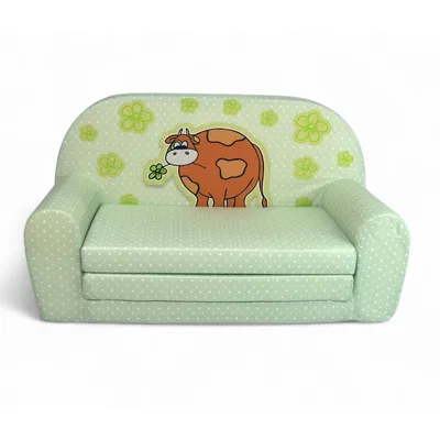 Produktbild von Kindersofa "MINI" zum Aufklappen Grüne Kuh W386 42 FORTISLINE