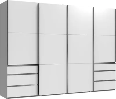 Immagine prodotto di Armadio con ante scorrevoli Level 300x65x216cm bianco Cassetti a 4 ante